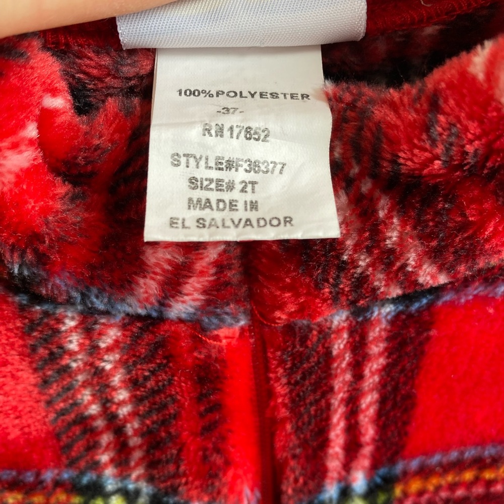 Florence Eiseman toddler girl plaid holiday tunic / sweater / quarter-zip - Picture 7 of 7